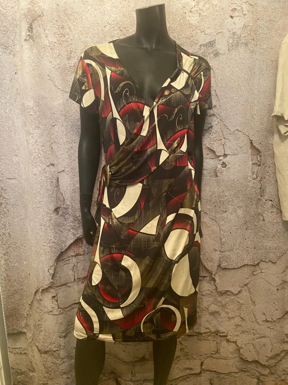 Joseph Ribkoff Multi Coloured Rouched Stretch Dress - Picture 1 of 10